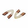 Transparent Resin & Walnut Wood Pendants RESI-N025-029-A02-3