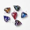 Handmade Gold Sand Heart Lampwork Pendants LAMP-R106-M3-B-2