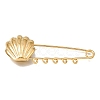 Shell Shape 304 Stainless Steel Safety Pins Brooch Findings SA-CBAB767-06D-G-1