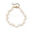 Natural Cultured Freshwater Pearl & Brass Beaded Bracelets for Women BJEW-JB13871-3