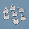 201 Stainless Steel Pendant Cabochon Settings STAS-F191-14S-A-1