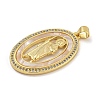 Rack Plating Brass Micro Pave Cubic Zirconia Pendants KK-I718-09G-C-2