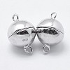 Anti-Tarnish Rhodium Plated 925 Sterling Silver Magnetic Clasps X-STER-F037-098P-8mm-2