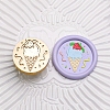 Golden Tone Round Wax Seal Brass Stamp Heads AJEW-Z034-01G-10-1
