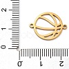 304 Stainless Steel Hollow Sport Ball Connector Charms STAS-M076-11G-3