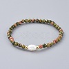 Natural Unakite Beads Stretch Bracelets BJEW-JB04676-03-1