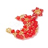 Imitation Austrian Crystal 5301 Glass & TOHO Round Seed Beaded Pendant PALLOY-MZ00179-01-3