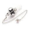 Natural Dyed & Heated Black Agate Dowsing Pendulums KK-F756-06F-2