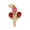 Brass Enamel Pendants KK-B150-18G-02-1