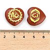 7Pcs 7 Styles Chakra Natural Red Jasper Love Heart Ornaments Figurines G-P533-01A-3