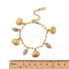 304 Stainless Steel Charm Bracelets for Women Ion Plating(IP) BJEW-A052-02G-3