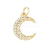 Rack Plating Brass Micro Pave Clear Cubic Zirconia Charms KK-Z060-09G-03-1