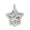 Brass Clear Cubic Zirconia Connector Charms KK-Z094-03P-02-1