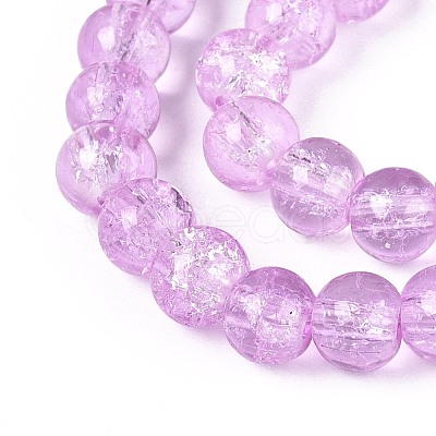 Plum Crackle Glass Round Beads Strands X-CCG-Q002-6mm-04-1