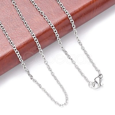 Tarnish Resistant 304 Stainless Steel Cable Chain Necklaces STAS-O037-120P-1