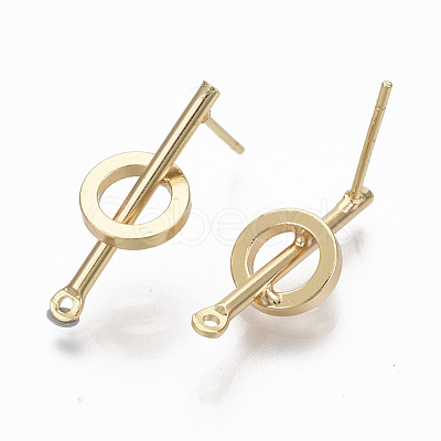 Brass Stud Earring Findings KK-R132-059-NF-1