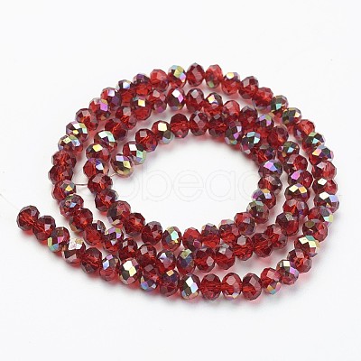 Electroplate Transparent Glass Beads Strands EGLA-A034-T8mm-R05-1