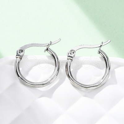 304 Stainless Steel Hoop Earrings EJEW-D195-M-1