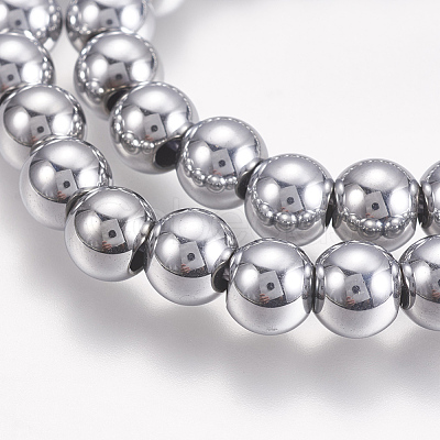 Electroplate Non-magnetic Synthetic Hematite Beads Strands G-K239-04A-1