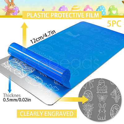 Stainless Steel DIY Nail Art Templates MRMJ-WH0098-055-1