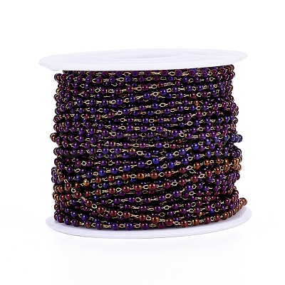 Handmade Synthetic Hematite Beaded Chains KK-G358-A05-1