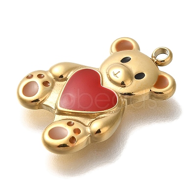 Ion Plating(IP) 304 Stainless Steel Enamel Pendants STAS-P371-074G-1