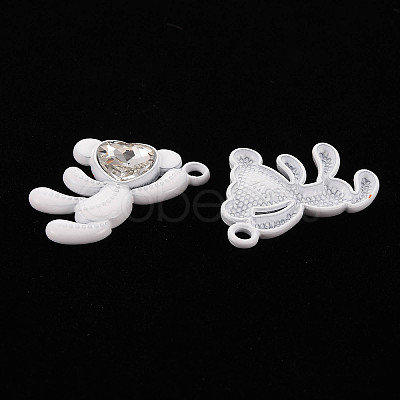 Spray Painted Alloy Rhinestone Pendants LS-PALLOY-Q433-033J-RS-1