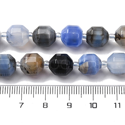 Natural Blue Agate Beads Strands G-P570-F01-01-1
