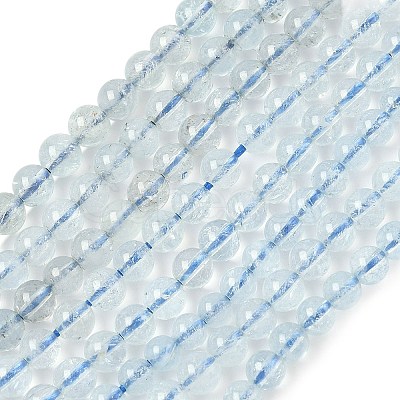 Natural Aquamarine Beads Strands G-P576-4mm-01A-1