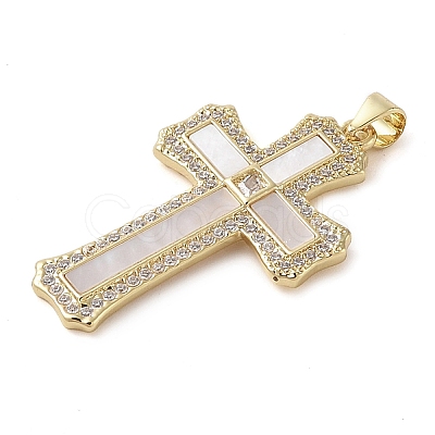Brass Micro Pave Cubic Zirconia Pendants KK-I712-52G-01-1