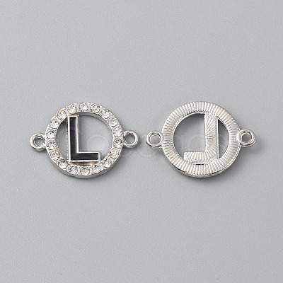 Zinc Alloy Crystal Rhinestone Connector Charms ALRI-WH0005-17L-P-1