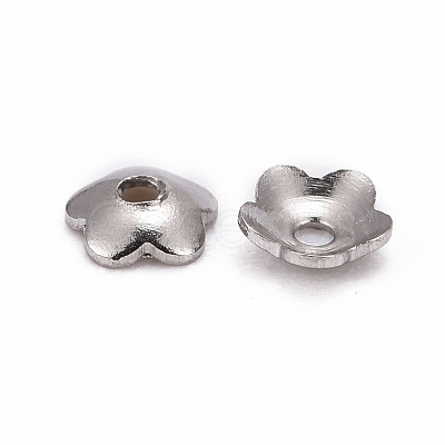 Tarnish Resistant 5-Petal 316 Surgical Stainless Steel Bead Caps STAS-N030-03P-1