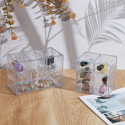 2Pcs 2 Styles Desktop Plastic Storage Box ODIS-GO0001-27-1
