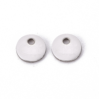 Non-Tarnish 201 Stainless Steel Stamping Blank Tag Pendants STAS-T058-6mm-P-1