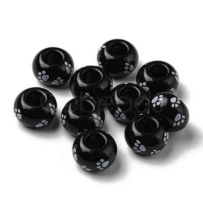 Printed Opaque Acrylic Beads SACR-D006-01B-1