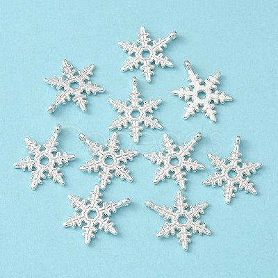Christmas Snowflake Tibetan Style Alloy Pendants LF0353Y-NFS-1