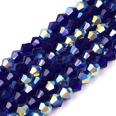 AB Color Plated Transparent Glass Beads Strands GLAA-G127-01-01Q-1