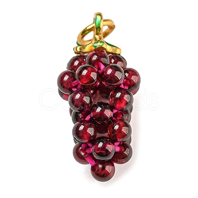 Natural Garnet Round Cluster Pendants X-G-D094-07G-1