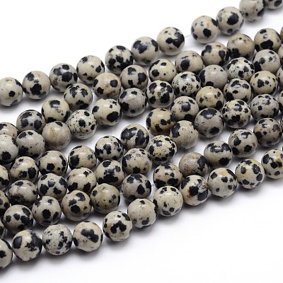 Natural Dalmatian Jasper Round Bead Strands G-J303-19-10mm-1