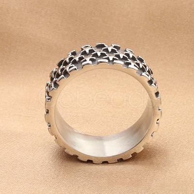 Punk Style 304 Stainless Steel Finger Rings for Men FS-WG83721-05-1