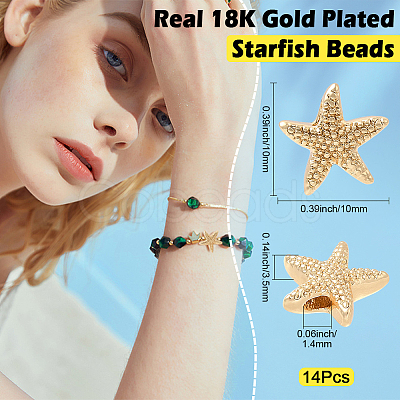14Pcs Rack Plating Brass Beads KK-BBC0022-48-1