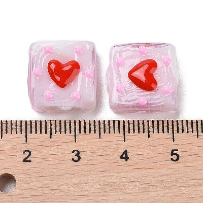 Valentine's Day Handmade Lampwork Enamel Beads Strands LAMP-A001-D-1