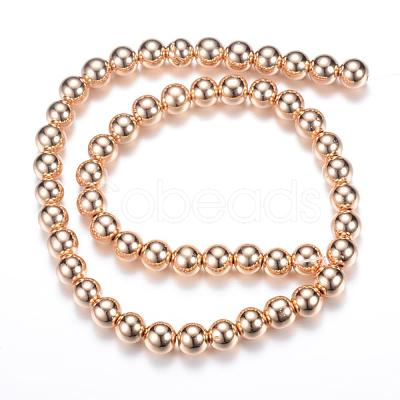 Electroplate Non-magnetic Synthetic Hematite Bead Strands G-Q466-8mm-04-1