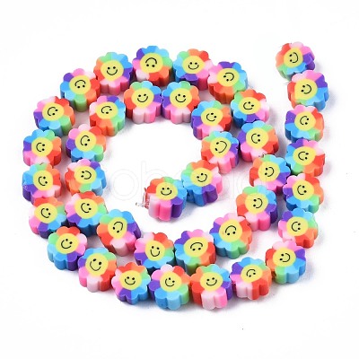 Handmade Polymer Clay Bead Strands CLAY-N006-73K-1