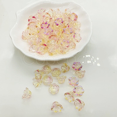 Glass Bead Caps LS-GLAA-WH0033-90E-1