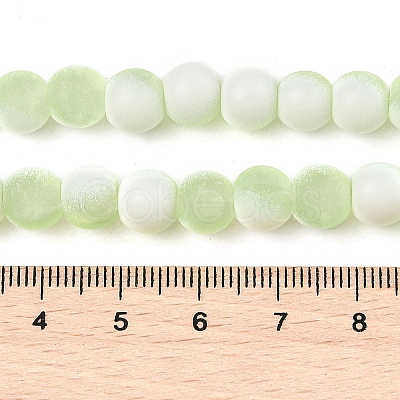 Frosted Crackle Glass Beads Strands GLAA-U001-6mm-M09-1