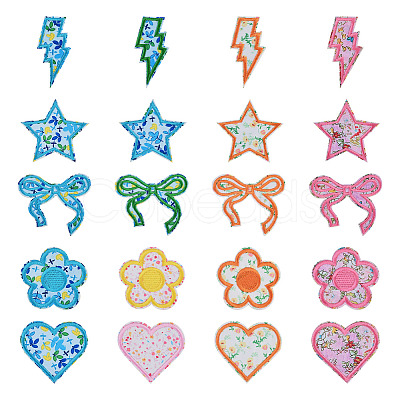 8 Bags 4 Colors  Polyester Embroider Self-adhesion Thread Iron on/Sew On Patches PATC-TA0001-51-1