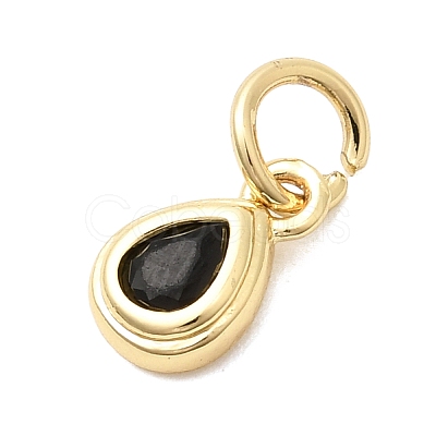 Brass Cubic Zirconia Charms KK-G554-02E-05-1