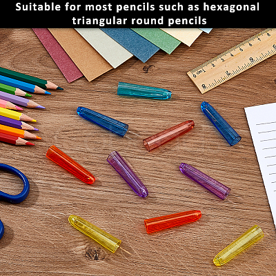 12 Sets Plastic Pencil Cap DIY-FH0008-02-1
