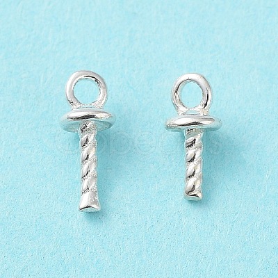 925 Sterling Silver Cup Pearl Peg Bails Pin Pendants STER-F053-01S-1